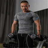 Gyms Stringer T shirt Men 2016 New Gyms Bodybuilding and Fitness Men's Singlets  Short Sleeve T-Shirt SElastic NANSHA brand