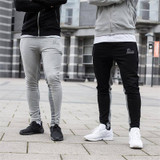 Gyms Mens Joggers Skinny Sweat Pants Embroidery Logo Tights Sweatpants For Men 2017 Fitness joggers workout Trousers