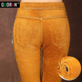 Guoran Skinny Jeans Female Denim Pants Casual Trousers Thick Warm Slim Pencil Pants Velvet Stretch High Waist Jeans Women Winter