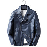 GustOmerD Brand 2017 Autumn Winter Casual Zipper PU Leather Jacket Motorcycle Leather Jacket Men Slim Fit Mens Jackets And Coats