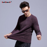 GustOmerD 2017 New Autumn Winter O Neck Warm Rabbit Fur Sweater Men Patchwork Knitting Slim Mens Sweaters And Pullover Men GustOmerD 2017 New Autumn Winter O Neck Warm Rabbit Fur Sweater Men Patchwork Knitting Slim Mens Sweaters And Pullover Men