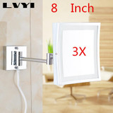 GURUN  2017 Hd makeup mirror double faced mirror 8 inch  3 X Magnifying beauty mirror brass shaving mirror