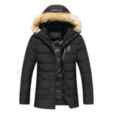 GUEQI Winter Men Windproof Fashion Parka Plus Size M-3XL Fur Hooded ADD Fleece Outerwear 2017 Man Casual Warm Coats