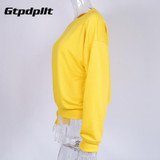 Gtpdpllt 2017 Autumn Women Hoodies Sweatshirt Long Sleeve Pullovers Yellow Casual Top Loose Sweatshirts Women hoodie Tops jumper