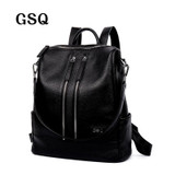 GSQ Fashion Genuine Leather Women Backpack Hot High Quality Famous Brand Women School Bag Girl Women backpack travel bags NG844
