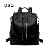GSQ Fashion Genuine Leather Women Backpack Hot High Quality Famous Brand Women School Bag Girl Women backpack travel bags NG844