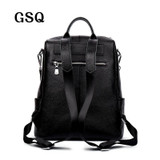 GSQ Fashion Genuine Leather Women Backpack Hot High Quality Famous Brand Women School Bag Girl Women backpack travel bags NG844