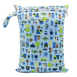 30x40cm Washable Baby Cloth Diaper Bags Nappy Reusable Waterproof Cartoon Print Double Zipper Pockets Wet Dry Bags Wetbags