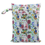30x40cm Washable Baby Cloth Diaper Bags Nappy Reusable Waterproof Cartoon Print Double Zipper Pockets Wet Dry Bags Wetbags