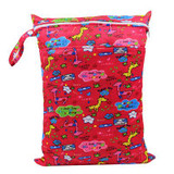 30x40cm Washable Baby Cloth Diaper Bags Nappy Reusable Waterproof Cartoon Print Double Zipper Pockets Wet Dry Bags Wetbags