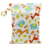 30x40cm Washable Baby Cloth Diaper Bags Nappy Reusable Waterproof Cartoon Print Double Zipper Pockets Wet Dry Bags Wetbags