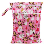 30x40cm Washable Baby Cloth Diaper Bags Nappy Reusable Waterproof Cartoon Print Double Zipper Pockets Wet Dry Bags Wetbags