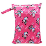 30x40cm Washable Baby Cloth Diaper Bags Nappy Reusable Waterproof Cartoon Print Double Zipper Pockets Wet Dry Bags Wetbags