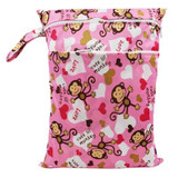 30x40cm Washable Baby Cloth Diaper Bags Nappy Reusable Waterproof Cartoon Print Double Zipper Pockets Wet Dry Bags Wetbags