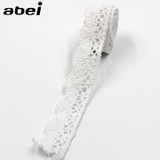 30yards/lot Cotton Material White Cotton Lace Trims Beige Clothing Decorative Ribbon Handmade Patchwork DIY Hometexile Sewing
