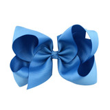 30PCS/LOT 6" Big Hair Bow Girls Solid Ribbon Hair Bows With Clip Boutique Hair Accessories Kids Hairpin 588