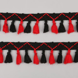 2Yard/Lot Pompom Lace Knitted Fabric 45MM Pompom Tassel Trim Ball Fringe Ribbon DIY Sewing Accessory Handmade Craft
