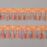 2Yard/Lot Pompom Lace Knitted Fabric 45MM Pompom Tassel Trim Ball Fringe Ribbon DIY Sewing Accessory Handmade Craft