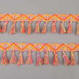 2Yard/Lot Pompom Lace Knitted Fabric 45MM Pompom Tassel Trim Ball Fringe Ribbon DIY Sewing Accessory Handmade Craft