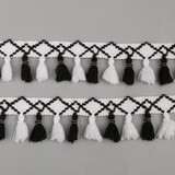 2Yard/Lot Pompom Lace Knitted Fabric 45MM Pompom Tassel Trim Ball Fringe Ribbon DIY Sewing Accessory Handmade Craft