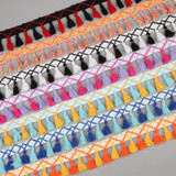 2Yard/Lot Pompom Lace Knitted Fabric 45MM Pompom Tassel Trim Ball Fringe Ribbon DIY Sewing Accessory Handmade Craft