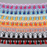 2Yard/Lot Pompom Lace Knitted Fabric 45MM Pompom Tassel Trim Ball Fringe Ribbon DIY Sewing Accessory Handmade Craft