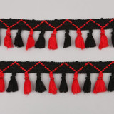 2Yard/Lot Pompom Lace Knitted Fabric 45MM Pompom Tassel Trim Ball Fringe Ribbon DIY Sewing Accessory Handmade Craft