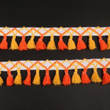 2Yard/Lot Pompom Lace Knitted Fabric 45MM Pompom Tassel Trim Ball Fringe Ribbon DIY Sewing Accessory Handmade Craft