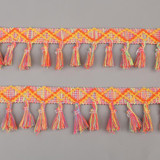 2Yard/Lot Pompom Lace Knitted Fabric 45MM Pompom Tassel Trim Ball Fringe Ribbon DIY Sewing Accessory Handmade Craft