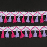 2Yard/Lot Pompom Lace Knitted Fabric 45MM Pompom Tassel Trim Ball Fringe Ribbon DIY Sewing Accessory Handmade Craft