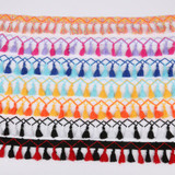 2Yard/Lot Pompom Lace Knitted Fabric 45MM Pompom Tassel Trim Ball Fringe Ribbon DIY Sewing Accessory Handmade Craft