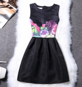 2XL New Brand Spring Summer Plus Size Women Print Floral Vest Dress Sleeveless A Line Party Fashion Dresses Vestido De Festa Hot