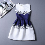 2XL Hot New Fashion Brand Summer Dress Plus Size Women Print Floral Vest Dress Sleeveless Party A Line Dresses Vestidos De Festa