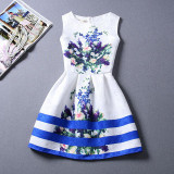 2XL Hot New Brand Spring Summer Plus Size Women Print Floral Vest Dress Sleeveless A Line Party Fashion Dresses Vestido De Festa