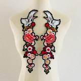 2pcs/Set Rose Flower Embroidery Patches Sticker for Clothes Parches Para La Ropa Applique Embroidery Flower Patches