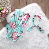 2Pcs/Set Newborn Infant Baby Girl Floral Romper Sleeveless Tassel Jumpsuit +Headband Sunsuit Outfits Clothes