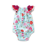 2Pcs/Set Newborn Baby Infant Girls Cotton Clothes Floral Romper Jumpsuit +Headband Sunsuit Clothes