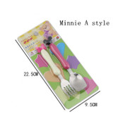 2pcs/set Kids creative portable stainless steel dinner set Mickey Minnie dinnerware cute cartoon tableware cuchara 2pcs/set Kids creative portable stainless steel dinner set Mickey Minnie dinnerware cute cartoon tableware cuchara