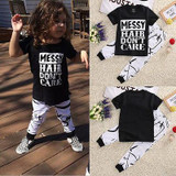 2pcs/set Kids Clothes Children Clothing Set Toddler Kids Baby Girls Outfit Clothes T-shirt Tops+Long Pants Trousers 2PCS Set