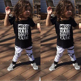 2pcs/set Kids Clothes Children Clothing Set Toddler Kids Baby Girls Outfit Clothes T-shirt Tops+Long Pants Trousers 2PCS Set