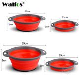 2pcs/set Foldable Silicone Colander Fruit Vegetable Washing Basket Strainer Collapsible Drainer With Handle Kitchen Tool