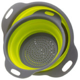 2pcs/set Foldable Silicone Colander Fruit Vegetable Washing Basket Strainer Collapsible Drainer With Handle Kitchen Tool