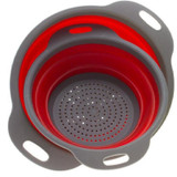2pcs/set Foldable Silicone Colander Fruit Vegetable Washing Basket Strainer Collapsible Drainer With Handle Kitchen Tool
