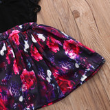 2Pcs/Set Flower Kid Baby Girl Princess Party Pageant Wedding Dress Lace Sleeve Floral Dresses With Headband