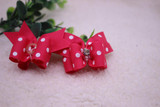 2pcs/pair  Pet Hair Bows Rubber Bands With Rhinestone Pet Dog Bows Cute Bowknot Dog Hair Bows Grooming Product