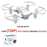 HY 1601 Mini Dron 720P Quadrocopter Foldable Drones With Camera HD Real Time Video Headless FPV Quadcopter WIFI RC Helicopter