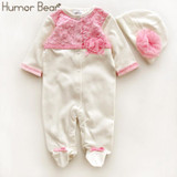 Humor Bear Princess Style Newborn Baby Girl Clothes Girls Lace Rompers+Hats Baby Clothing Sets Infant Jumpsuit Gifts