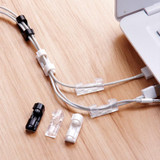 Hot 20pcs/pack Cable Drop Clip Desk Tidy Organiser Wire Cord Lead USB Charger Cord Holder Organizer Holder Secure Table V2781