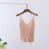 Hot 2018 New Women Sexy Knitted Crop Top Crop Sleeveless Cropped Blusas Vest Tank Top Camisole