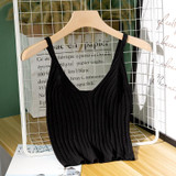 Hot 2018 New Women Sexy Knitted Crop Top Crop Sleeveless Cropped Blusas Vest Tank Top Camisole